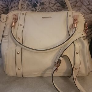 Chic White Rebcca Minkoff Satchel with Gold Accents